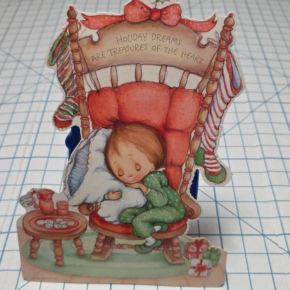 Vintage‎ Christmas Die Cut Decoration Sleeping Child 1978 Hallmark